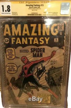 Amazing Fantasy #15 CGC 1.8 SS STAN LEE 1962 NOT PRESSED YET 1st app. Spider-Man