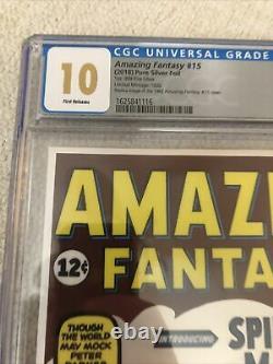 Amazing Fantasy #15 CGC 10 GEM Mint 1st Release Silver Foil Amricons 2018