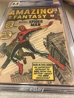 Amazing Fantasy #15 CGC 2.5 Marvel 1962 1st Spider-Man