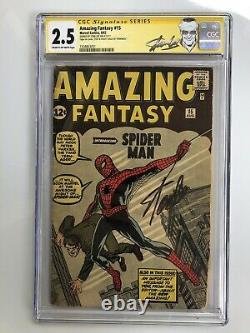 Amazing Fantasy #15 CGC 2.5 RARE SIGNATURE SERIES! By Stan Lee! Trimmed