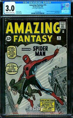 Amazing Fantasy 15 CGC 3.0 1st Spider-Man owithw pages