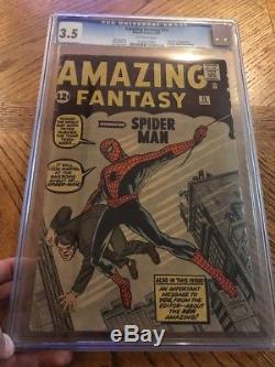 Amazing Fantasy 15 CGC 3.5 O/W Pages Silver Age Grail