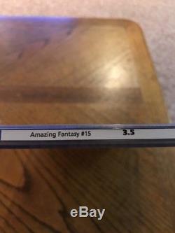 Amazing Fantasy 15 CGC 3.5 O/W Pages Silver Age Grail