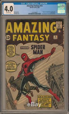 Amazing Fantasy #15 CGC 4.0 (OW) Origin & 1st Appearance of Spider-Man
