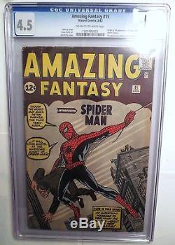 Amazing Fantasy #15 CGC 4.5 1st Spider-Man Unrestored