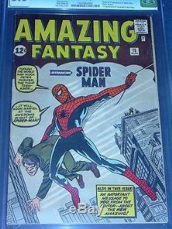 Amazing Fantasy # 15 CGC 5.0 OW Pages Universal Spider Man Marvel