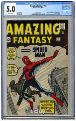 Amazing Fantasy 15 CGC 5.0 OW pages Killer eye appeal (1962) 1st Spider-man