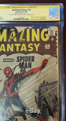 Amazing Fantasy 15 CGC. 5 1st Spider-Man SS Stan Lee, Complete