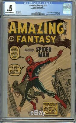Amazing Fantasy #15 CGC. 5 C/OW Complete 1st Appearance of Spider-Man
