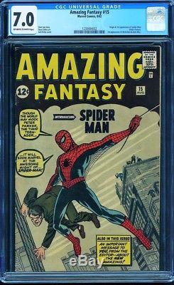 Amazing Fantasy 15 CGC 7.0 1st appearance of Spider-Man Holy Grail! Marvel key