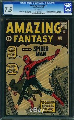 Amazing Fantasy # 15 / CGC 7.5 / 1st Spider-Man