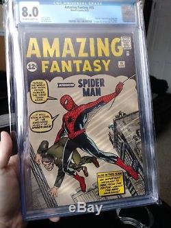 Amazing Fantasy #15 CGC 8.0 UNRESTORED 1st Appearance of Spider-Man! 300K VALUE