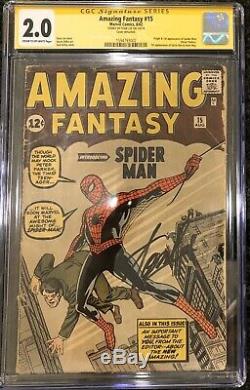 Amazing Fantasy 15 CGC Stan Lee Signature Series 2.0 Spiderman 1st Appearance