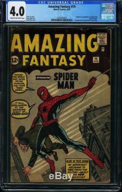 Amazing Fantasy #15 CGC VG 4.0 with cream/offwhite pages