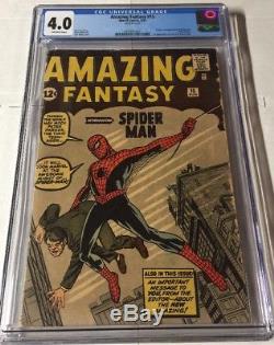 Amazing Fantasy 15 Cgc 4.0 Off-white Pages Gorgeous 1st Appearance Spider-man