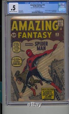 Amazing Fantasy #15 Cgc. 5 Origin 1st App Of Spider-man Looks 2.5