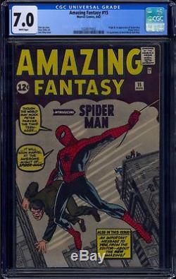 Amazing Fantasy #15 Cgc 7.0 White Pages Origin & 1st App Spider-man #1224511002