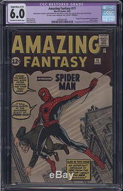 Amazing Fantasy # 15 First App of Spider-Man CGC-R 6.0 OWithWhite Pages