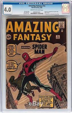 Amazing Fantasy 15 Marvel CGC 4.0 1st Spiderman no restoration