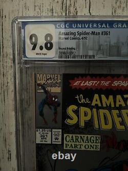 Amazing SPIDER-MAN #361 CGC 9.8 2nd Print 1st Full App of Carnage