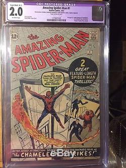 Amazing Spider-Man #1 (1963) CGC Graded 2.0 Stan Lee Restored