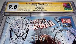 Amazing Spider-Man #1 7x CGC Signature Sketch CGC 9.8 GREG HORN STAN LEE QUESADA