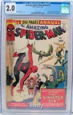 Amazing Spider-Man #1 Annual CGC 2.0 Marvel 1st Team App Sinister Six
