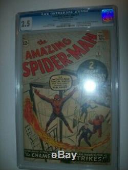 Amazing Spider-Man #1 CGC 2.5 1963 KEY COMIC HOT Marvel Comics