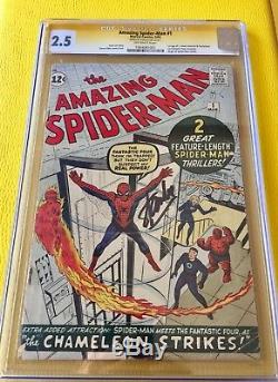 Amazing Spider-Man #1 CGC 2.5 Silver Age 3/1963 Key Grail Comic Stan Lee Signed
