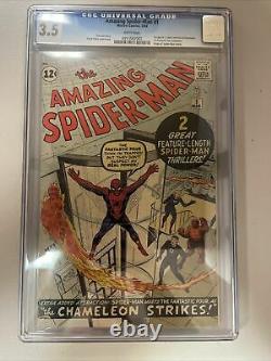 Amazing Spider-Man 1 CGC 3.5 WHITE PAGES 1st Chameleon 2nd Peter Parker