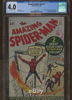Amazing Spider-Man 1 CGC 4.0 Marvel 1963 1st J Jonah Jameson & More