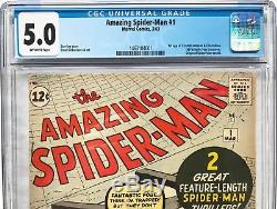 Amazing Spider-Man #1 CGC 5.0 Graded / Off-White Pages / Great Case Mar 1963