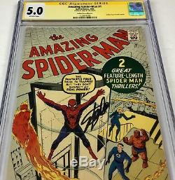 Amazing Spider-Man #1 CGC 5.0 SS SIGNED STAN LEE GRR CLEAR SIGNATURE PLACEMENT