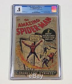 Amazing Spider-Man #1 CGC. 5 KEY (back cover missing) Mar. 1963, Marvel Comics