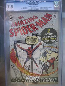 Amazing Spider-Man #1 CGC 7.5 OWW 2nd & Origin Spider-Man Marvel Comics 1963