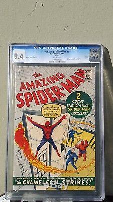 Amazing Spider-Man #1 CGC 9.4 1966 GRR Rare! After Fantasy #15! NO-RESERVE