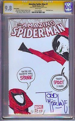 Amazing Spider-Man #1 CGC 9.8 SS Signed, Colored & Duel Sketch by Todd Mcfarlane