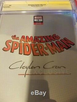 Amazing Spider-Man # 1 CGC SS 9.8 Clayton Crain Virgin variant signed and sketch