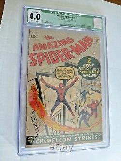 Amazing Spider-Man # 1 Very Nice CGC Graded Qualified 4.0 1963 Marvel Comic