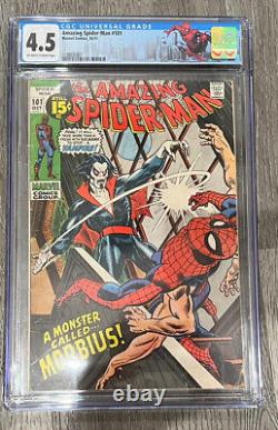 Amazing Spider-Man 101 CGC 4.5 OWithW CUSTOM LABEL 1st Morbius Marvel Comics 1971