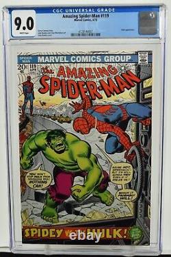 Amazing Spider-Man #119 CGC 9.0 (1973) Hulk Appearance John Romita Cover Marvel