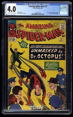 Amazing Spider-Man #12 CGC VG 4.0 3rd Appearance Doctor Octopus! Marvel 1964