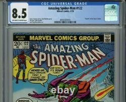 Amazing Spider-Man #122 1973 CGC 8.5 Off White to White Pages Death Green Goblin