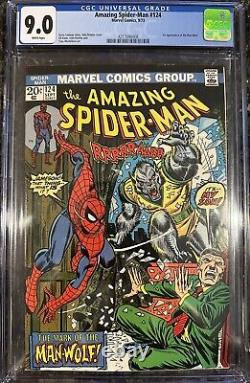Amazing Spider-Man #124? CGC 9.0? 1st App of the MAN-WOLF! Marvel Comic 1973