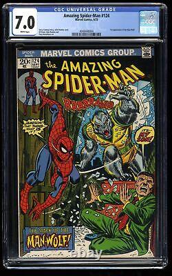 Amazing Spider-Man #124 CGC FN/VF 7.0 White Pages 1st Appearance Man-Wolf