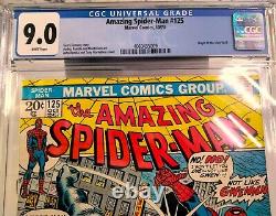 Amazing Spider-Man 125 Marvel Comics 10/73 CGC 9.0 WP. Origin of Man-Wolf