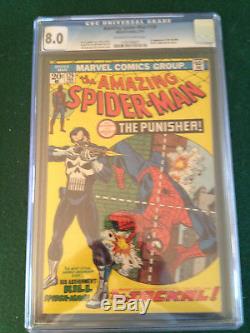 Amazing Spider-Man #129. 1st Appearance Of The Punisher! OWithWP CGC 8.0