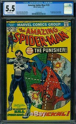 Amazing Spider-Man 129 CGC 5.5 OW Pages 1st Punisher
