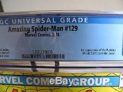 Amazing Spider-Man 129 CGC 7.0 White Pages First 1st Punisher New Case Feb 1974