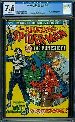 Amazing Spider-Man 129 CGC 7.5 White Pages 1st Punisher